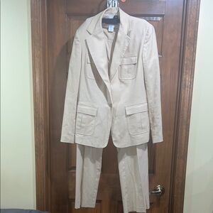 Nine & Co Tan Pantsuit Professional Business-Casual